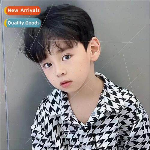 Children wig men center parting fashion short hair Korean ha