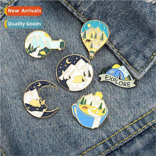 Europe Uned States new starry sky mountain shape alloy brooc