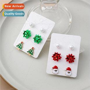 Santa Claus flower Europe set Christmas combination stud new
