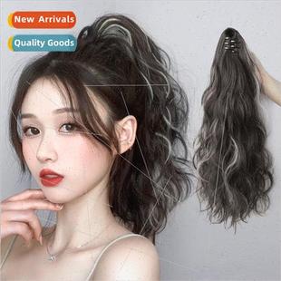 Wig ponytail female picking color curly hair grab clip high