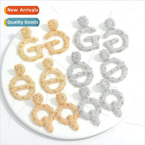 Europe heavy metal embossed earrings fashion set shooting le