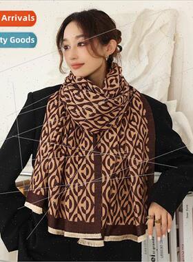 2023 Autumn winter new Korean  thousbirds check scarf female