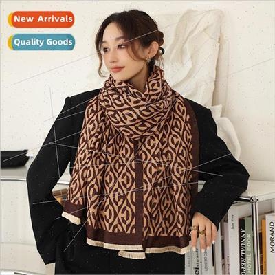 2023 Autumn winter new Korean  thousbirds check scarf female