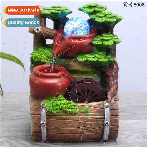 Wigwam flowing fountain feng shui wheel fish pond living roo