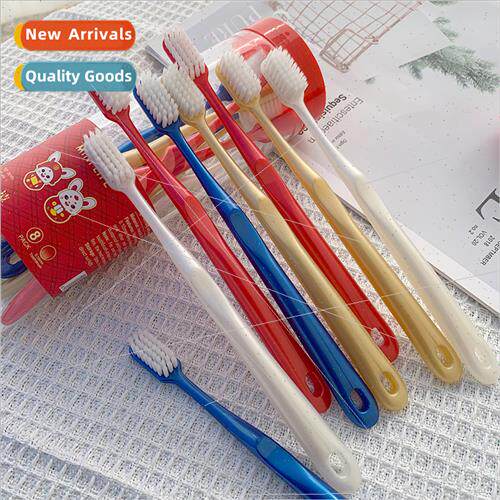 Adult Soft Bristle Toothbrush 8pcs Bucket Set Household Gree