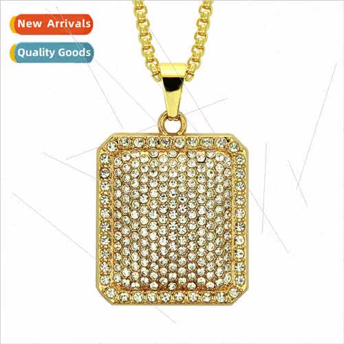 Europe Men Hip Hop Necklace Bling Rhinestone Pendant Heavy D
