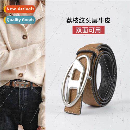 New Lychee grain female  leather ladies belt versatile casua