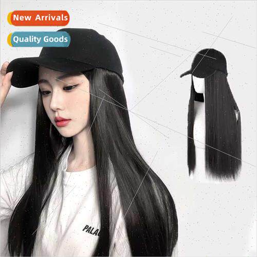 Wig female fall winter new baseball cap long one-piece whole