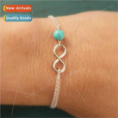 Europe Fashion Women Double Chain Bracelet mple Turquoise Be