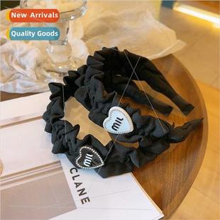 Korea retro bud pleated ageing high skull top rhinestone lov