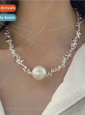 Pearl necklace female niche metal necklace hundred matching
