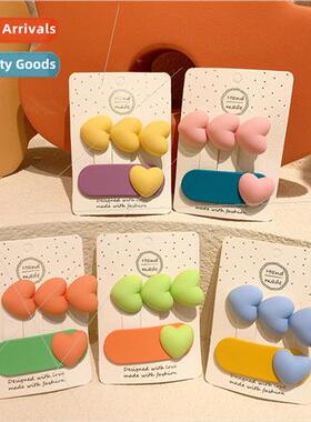 children hair clips cute princess love color blocking BB cli