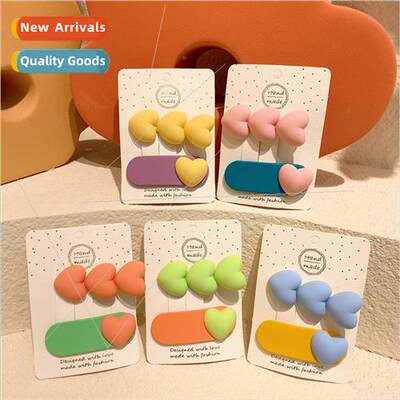 children hair clips cute princess love color blocking BB cli