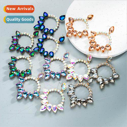 Europe new multi-layer water drop-shaped glass diamonds inla