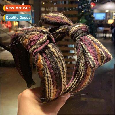 Europe fabric knotted hair bands colorful knted wool headban