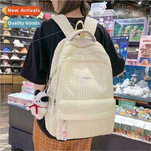 Casual mple Shoulder Bag Pure Color Fresh Sweet Backpack Kor