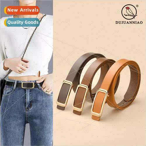 Women round buckle hollowed out belt jeans decorative belt b