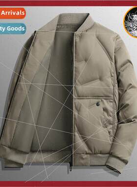 2023 fall winter new down jacket men light duck simple colla