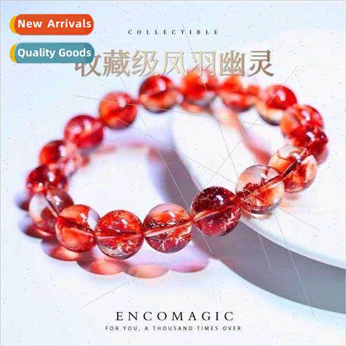 Natural Crystal Red Ghost Gum Flower Phoenix Feather Bracele