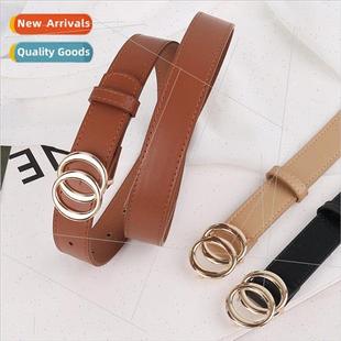 Korea thin strip Women buckle belt simple fas versatile