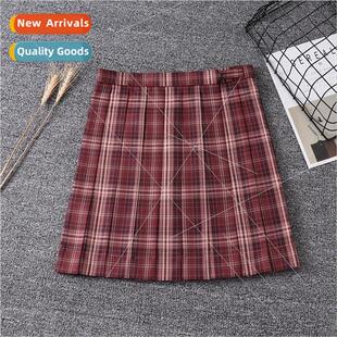 Japan JK Red Prisoner & Bird Grid skirt school unim skir