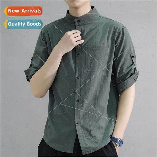 Thin short-sleeved shirt men summer Korean  five-minute slee