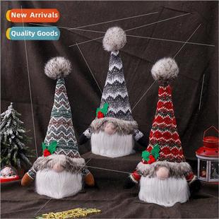 Ornament Cute Man Knted Old Doll Faceless Glowing Rudolph