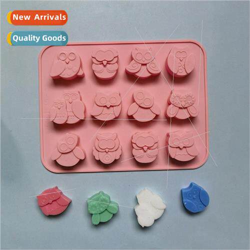 12 Owl Chocolate 386 Cookie Cake Mold Ice Cream Candy licone