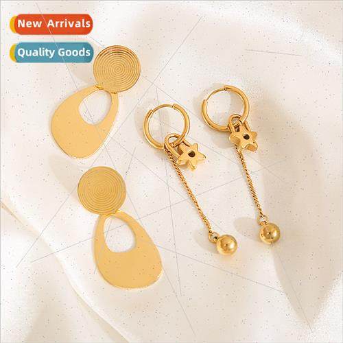 Europe new simple fashion stainless steel earrings tanium st