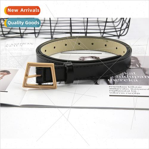 HK Korean simple ladder pin buckle black belt men women casu