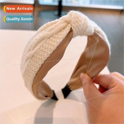 new fall winter wool knted wide  twisted knot to increase he