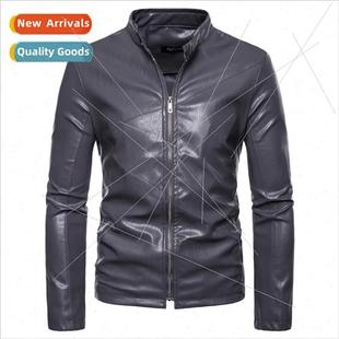 new leather Slim 2021 fall lapel men jacket