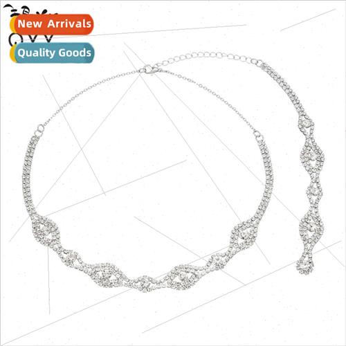 Europe luxury rhinestone necklace bridal backless dress wedd
