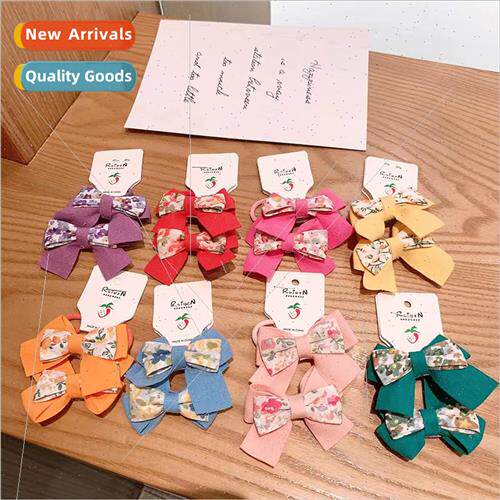 3 Koreafabric flowers bow children hair rope colorful sweet