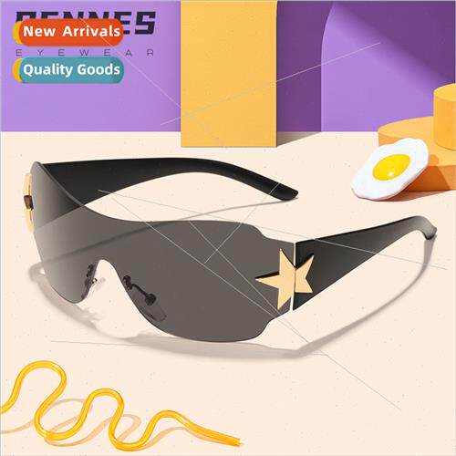 Children new rimless one-piece pentagram aviator shape Y2K n