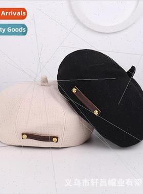 New beret children fashion leather labeling hundred painter