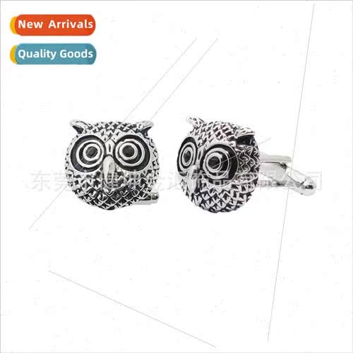 Personalized owl diamonds cufflinks animal shape French shir