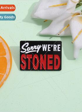 Personalized black red letters brooch simple interesting Eng