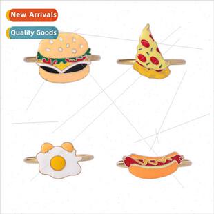 Western cartoon jewelry hamburger pizza hot dog donut napkin