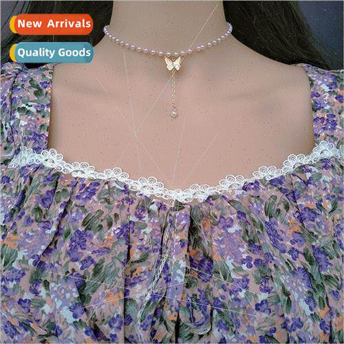 Super fairy ~ French gentle girl retro fashion collarbone ch
