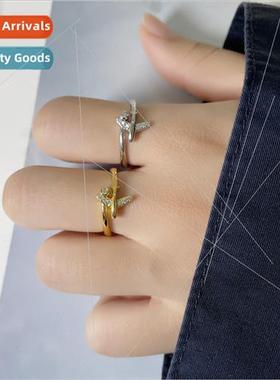 Flash diamond airplane ring Korea lady sweet joint ring clas