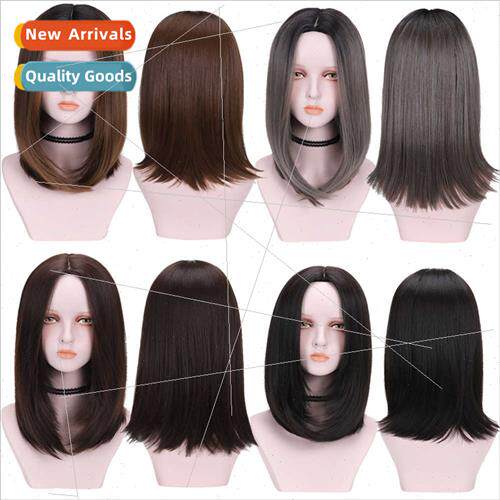 New Korean wig in middle long fashion realistic head set wig