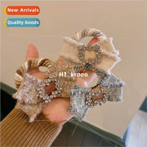 Autumn winter new bow Czech diamond large square color braid
