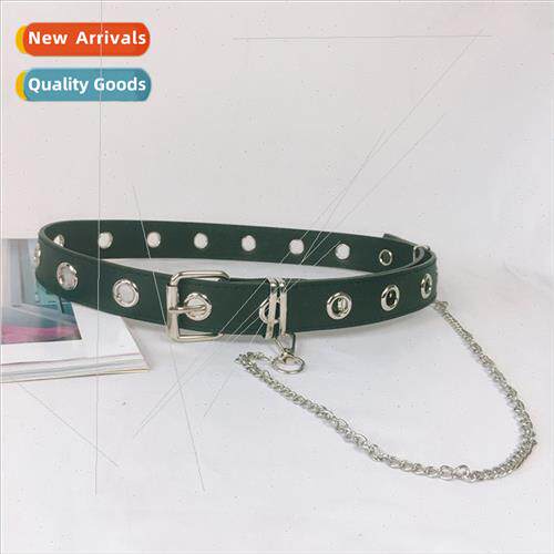 2019 New Hip Hop Belt Men Women Belts Multi Hole Chain Belt
