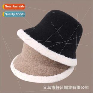 female autumn winter Wool paragraph hat thick warm fisherman