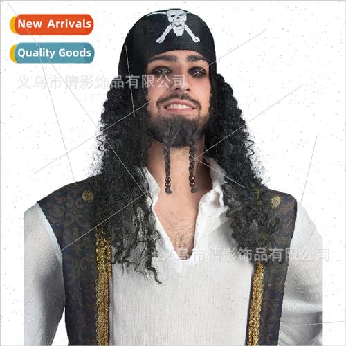 Halloween headdress captain pirate hat wig Christmas COS pir