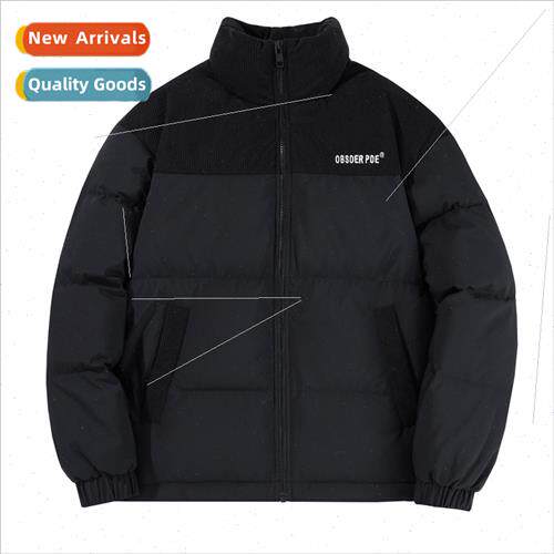 Winter new collar thickened down jacket men short splicing c