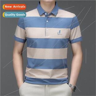 Summer Polo shirt striped men Paul short-sleeved T-shirt ice