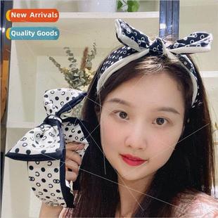 dot hea hair black whe fairy bow band fabric Korea polka big