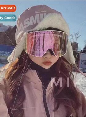 Anti-fog column surface large field vision ski goggles goggl